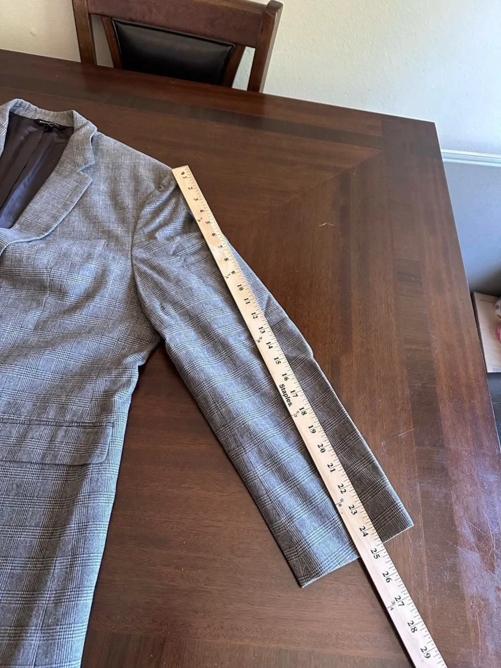 Banana Republic Gray Glen Plaid Sport Coat Blazer Men’s 44R Slim Fit